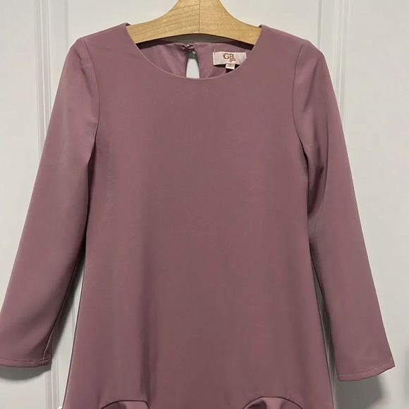 Gianni Bini Girls blush pink dress long sleeves flutter bottom size Small - Picture 2 of 7